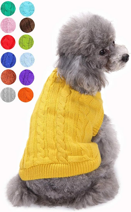 Dog Sweater for Small, Medium, Large Dogs - Warm Winter Classic Turtleneck Pet Clothes - Cute Christmas Coat for Puppies, Cats, Girls, Boys
