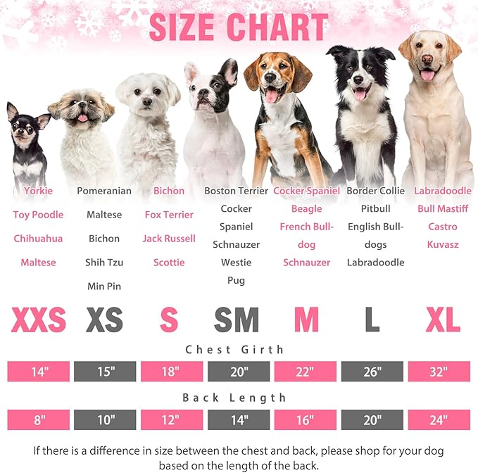 SCENEREAL Dog Pajamas for Small Dogs - Soft Warm Pet Sweater Clothes, Pink Girl Puppy Onesie Outfits for Doggie Winter Christmas - Dog Jammies Pjs