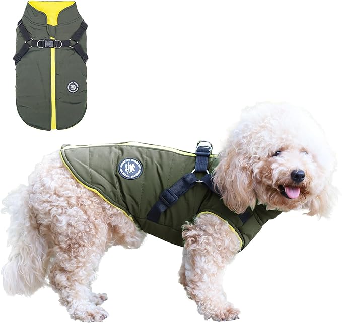 Norbi Winter Dog Jacket with Built-in Harness - Adjustable Warm Coats for Small to Large Dogs - Perfect for Cold Weather