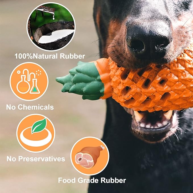 Small Dog Toys - Pineapple Tough, Indestructible Toys for Aggressive Chewers
