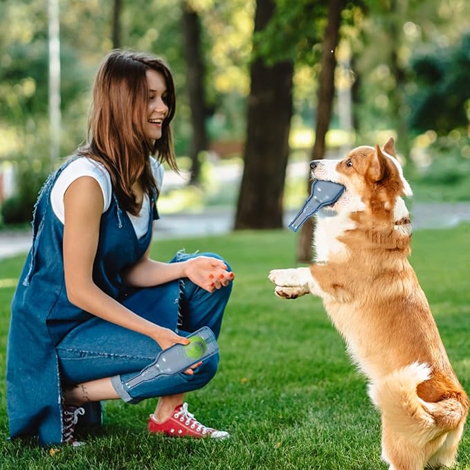Indestructible Dog Toys for Aggressive Chewers, Contains Tennis Ball, Durable Squeaky Dog Toys (Blue, S)