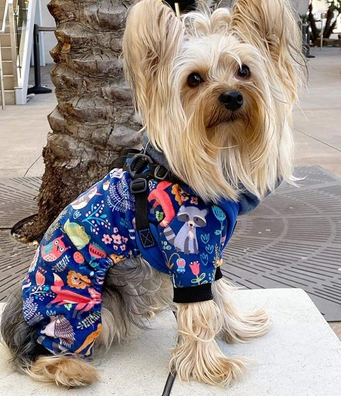 CuteBone Small Dogs Outfit Soft Puppy Onesies Pjs Dog Pajamas Pet Coat Cat Apparel Comfy Doggie Jumpsuit Bodysuit for All Seasons P75XL