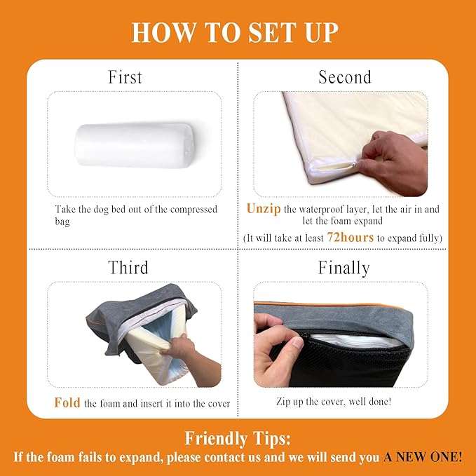 Dog Orthopedic and Crate Beds, Made of Memory and High Resilience Foram, Two-Sided Use, Providing Soft and Relatively Hard Support, with an Extra Inner Waterproof Protector (Gray, X-Small)