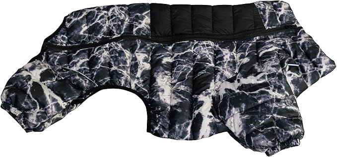 Micai Warm Dog Jacket, 4-Legs Covered Waterproof Windproof Reflective Vest, Zippered Adjustable Outdoor Snow Jacket for Small to XXXXL Dogs - Black