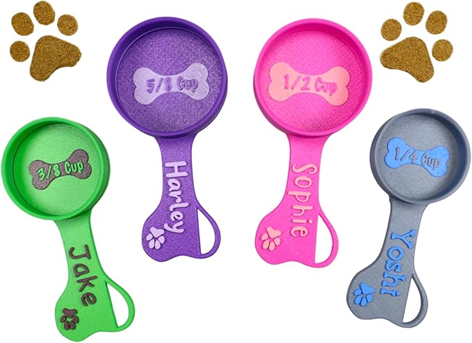 Personalized Dog Food Scoop Custom Scooper Pet Kibble Scoop Food Dispenser Dog Measuring Cup Custom Pet Accessories Gift Idea For Dog Lover (1.33oz -1/6cup)