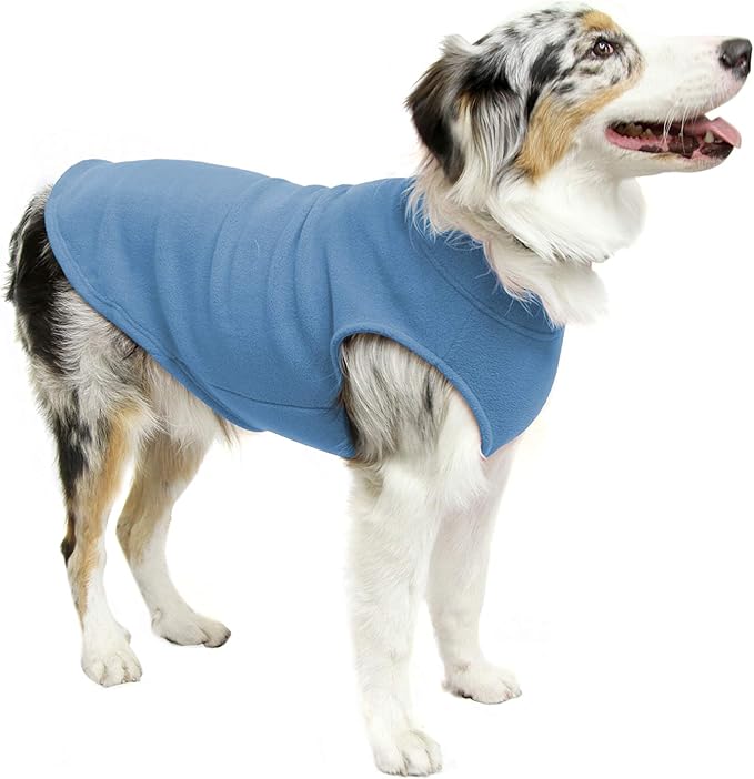Gooby - Stretch Fleece Vest, Pullover Fleece Vest Jacket Sweater for Dogs, Steel Blue, 4X-Large