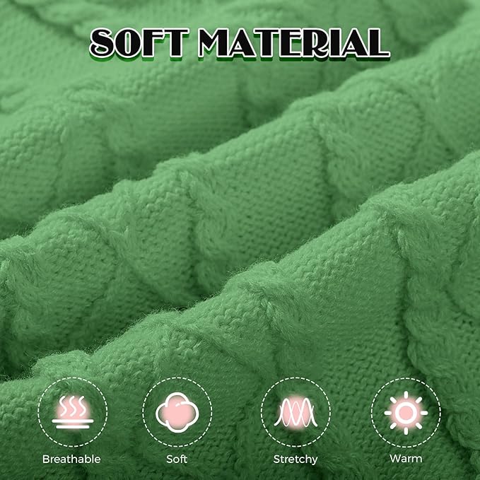 Dog Sweaters for Small Medium Large Dogs Girl, Soft Warm Turtleneck Pup Dogs Shirt, Double Knitting Collar for Outdoor Playing, Warm Dog Clothes (L,Green)
