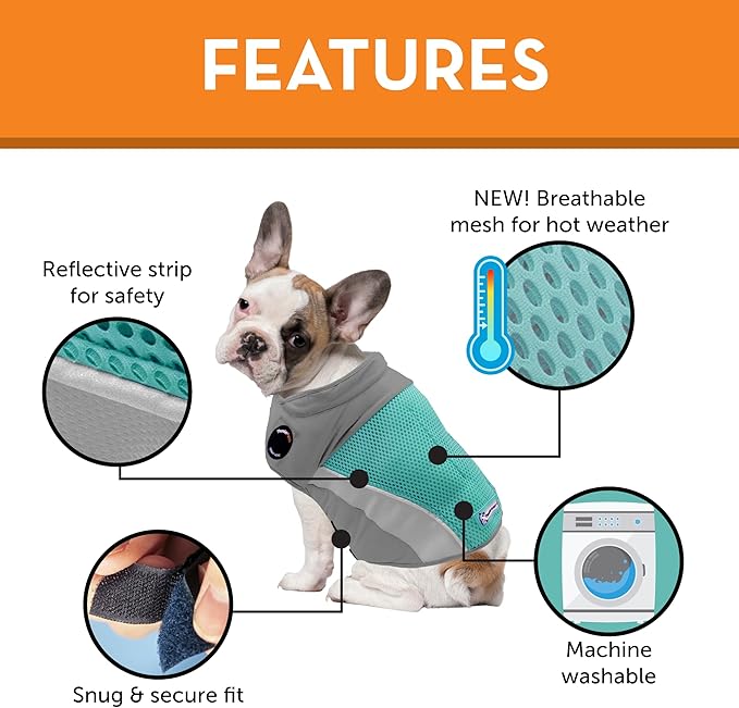 ThunderShirt Breeze for Dogs, X-Small, Aqua, Extra Breathable Mesh Fabric, Dog Anxiety Relief Vest for Every Day Stress & Calming During Thunder Storms and Fireworks