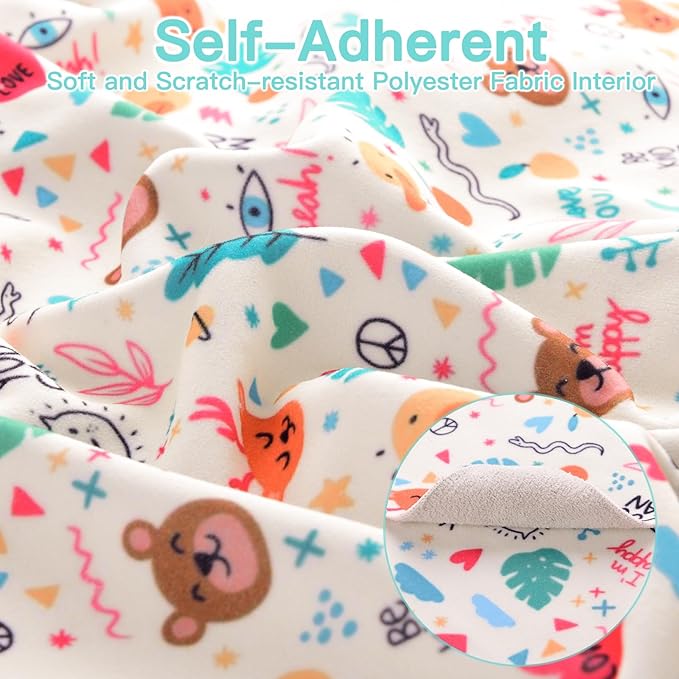 Cat Wrap for Grooming Self-Adherent Cat Wrap for Cutting Nails Cat Grooming Wrap Cat Burrito Wrap Anti-Bite, Anti-Escape Cat Swaddle Wrap 2PCS (Green Kitten-M & Floral-XL, M & XL)