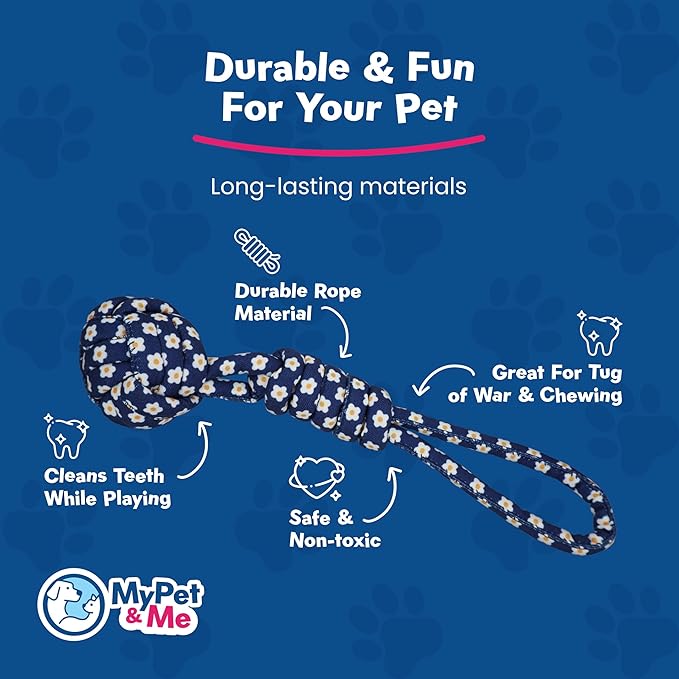 My Pet & Me – Durable Rope Dog Toy for Chewing, Tug of War, and Interactive Play – Perfect for Puppies and Active Dogs (13 Inch, Knotted Dog Rope Toy)