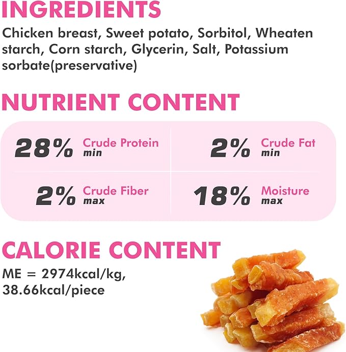 Dog Treats, Chicken Wrapped Sweet Potato Dog Treats, Rawhide Free Healthy Snacks, Soft Chews for Puppy and Small Dogs, 14 oz