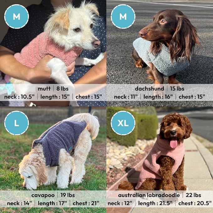 Gooby Sherpa Vest - Mauve Pink, X-Small - Warm Fuzzy Fleece Step in Dog Jacket Without Ring Leash - Winter Small Dog Sweater - for Everyday Use