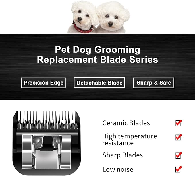 Audoc 10 Blades Dog Grooming Blades Compatible with Andis/Oster A5/Wahl KM-10 Series Dog Clippers,Detachable Clipper Replacement Blade,Black (7PCS #10+30+40+3FC+4FC+5FC+7FC)