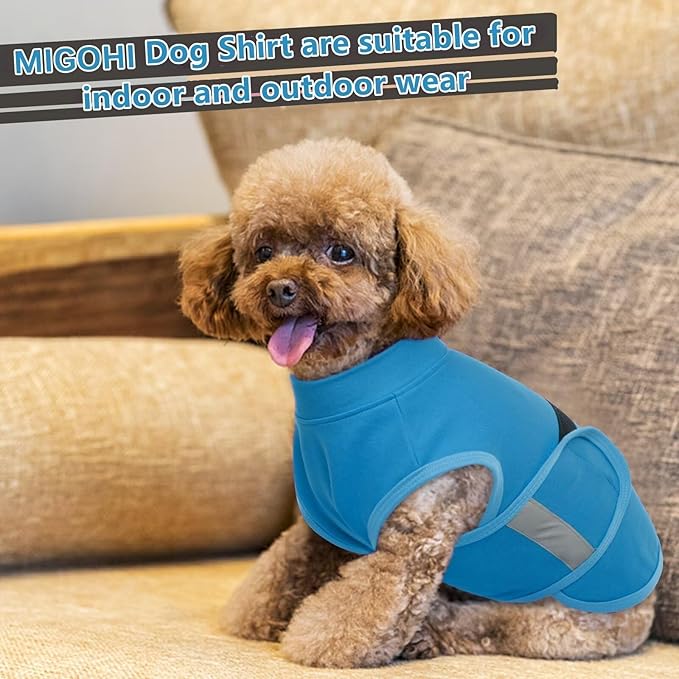 MIGOHI Dog Anxiety Relief Coat,Comfort Anxiety Vest for Dogs,Adjustable Dog Anxiety Calming Wrap for Fireworks,Thunderstorm,Travel,Separation,Anxiety Jacket for Small Dogs,S,Blue