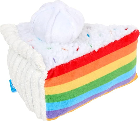 Barkbox Peace of Cake Dog Toy – Fluff-Filled Plush Toy with Dual Squeakers – Interactive Fetch & Play Fun for Small Dogs