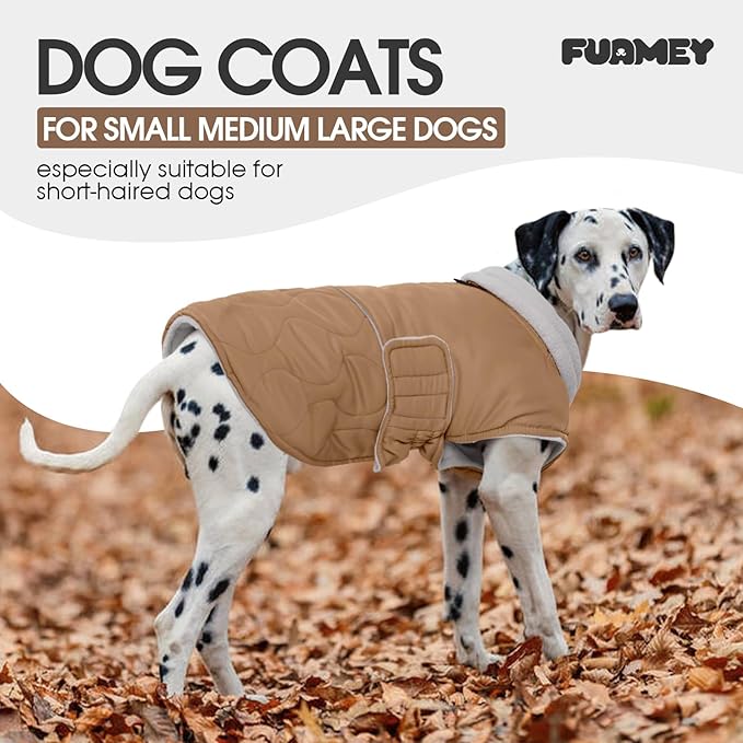 FUAMEY Winter Warm Coat: Fleece Turtleneck Dog Jacket, Thick Waterproof Windproof Coats for Cold Weather. Snowsuit Vest for Small to Large Dogs.