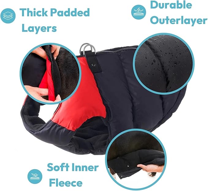 Gooby Padded Vest Dog Jacket - Pink, Small - Warm Zip Up Vest Fleece Jacket with Dual D Ring Leash Water Resistant for Small to Medium Dogs