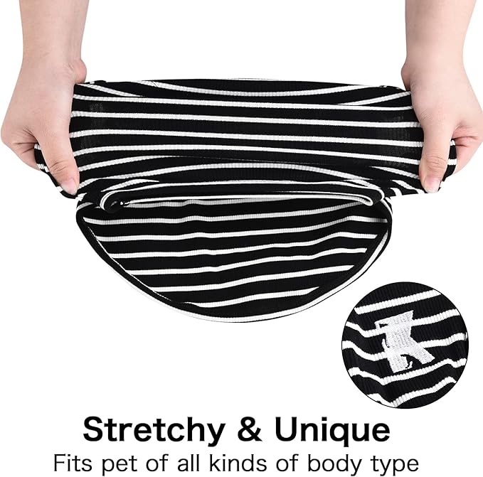 Koneseve Dog Shirt Vest Lightweight Stretchy Dog T-Shirts Soft Cool Sleeveless Stripe Vests Breathable Clothes for Puppy Kitty Cats Small Medium Large Dogs 2 Pack Black + Grey [ 6XL ]