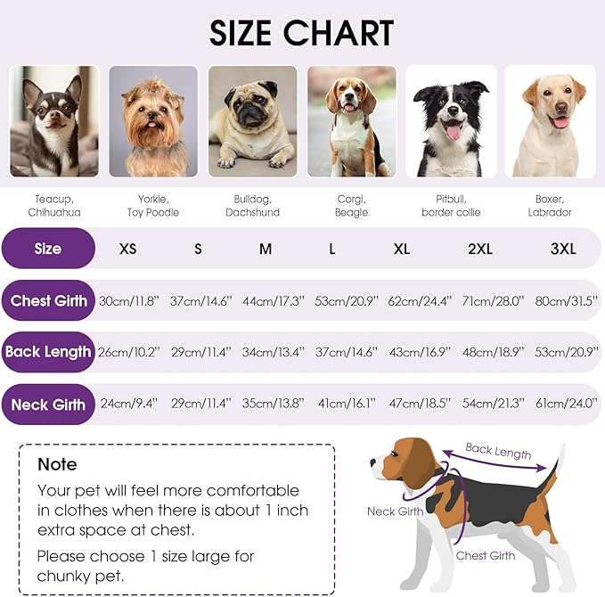 Queenmore Soft Warm Large Dog Sweater, Large Dog Sweaters for Male Dogs, Pet Christmas Sweaters, Extra Large Breeds Kintwear, Turtleneck Pullover Pet Clothes, Purple 3XL