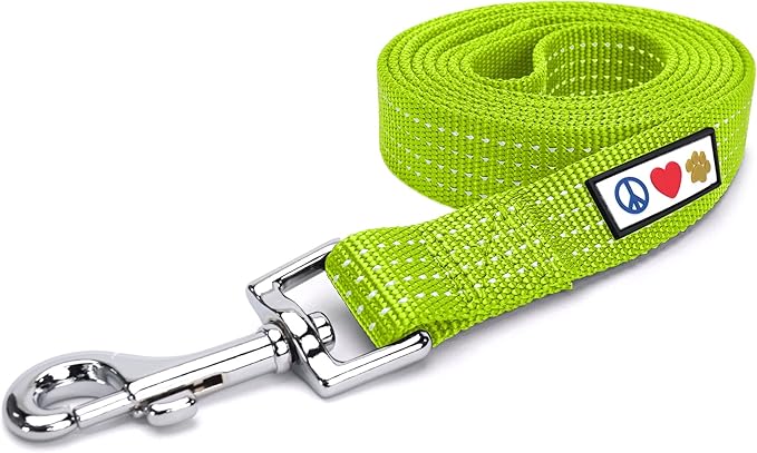 Pawtitas 6 FT Pet Puppy Leash Reflective Dog Leash Comfortable Handle Highly Reflective Threads Heavy Duty Dog Training Leash Available as a 6 ft Medium Dog Leash or Large Dog Leash Green