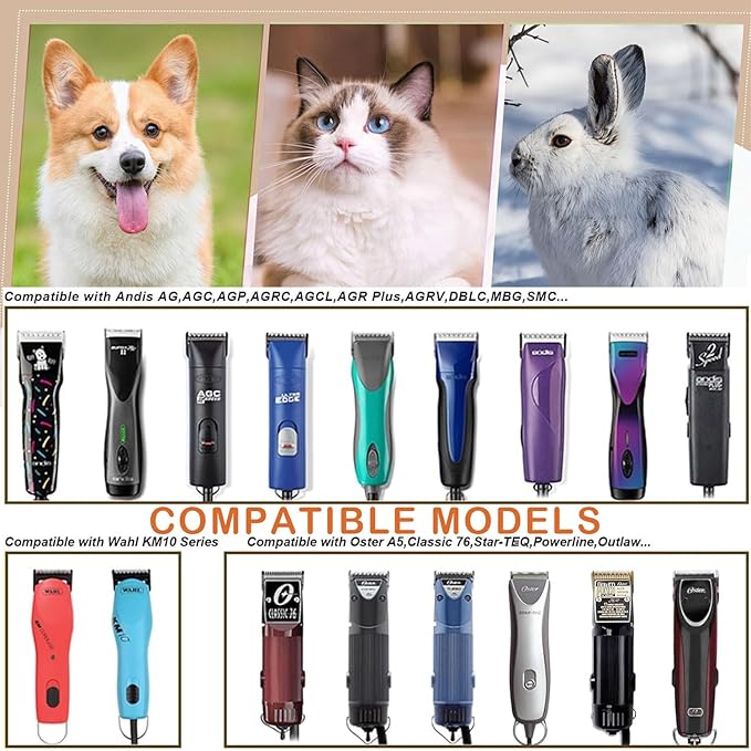 2PCS 4FC Blades Dog Grooming Blades Compatible with Andis Dog Clippers,Dog Clipper Blades Compatible with Oster A5,Wahl km10 Dog Clippers,Stainless-Steel Blade Sharp