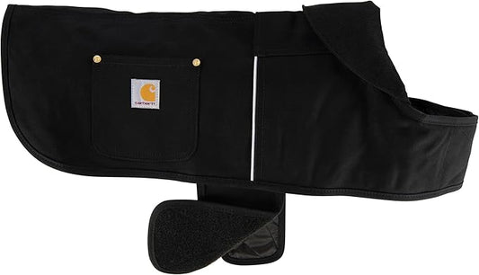 Carhartt Firm Duck Dog Chore Coat, Insulated Weather Resistant Jacket for Cold and Windy Conditions, Black, Large