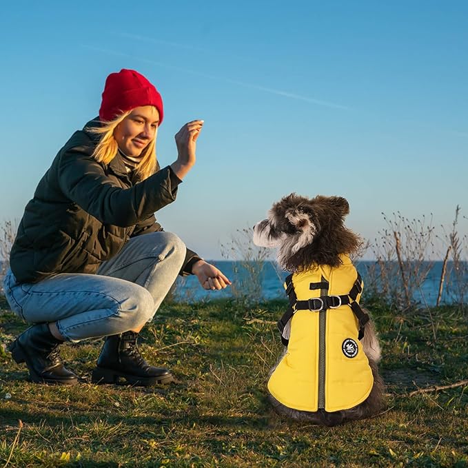 Norbi Dog Jacket, Winter Coat with Built-in Harness for Small to Large Dogs - Adjustable, Warm, Cold Weather Coats