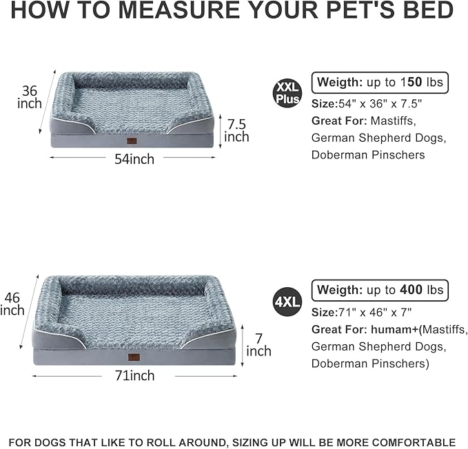 WNPETHOME Human Dog Beds for People Adults, Washable Faux Fur Nap Bed Adult Oval for People, Calming Human Size Giant Dog Bed Fits Pet Families with Storage Pocket Grey