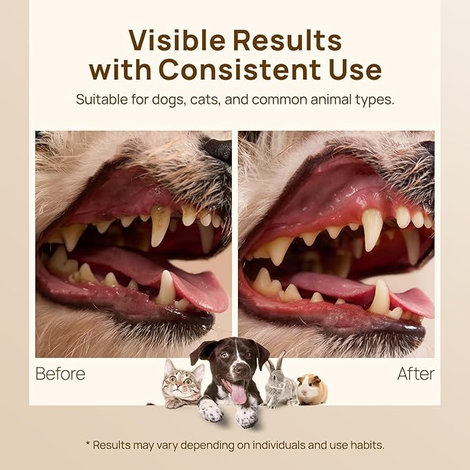HICC PET Dog Dental Wipes & Cat Toothbrush and Toothpaste Alternative, Teeth Cleaning Wipes for Dogs & Puppies, Remove Plaque & Tartar, Fresh Breath Oral Hygiene, Pet Oral Care Wipes, 50 Count