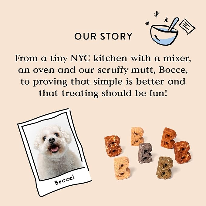 Bocce's Bakery Oven Baked Mud Pie Oh My Treats for Dogs, Wheat-Free Everyday Dog Treats, Made with Real Ingredients, Baked in The USA, All-Natural Soft & Chewy Cookies, PB, Carob & Vanilla, 6 oz
