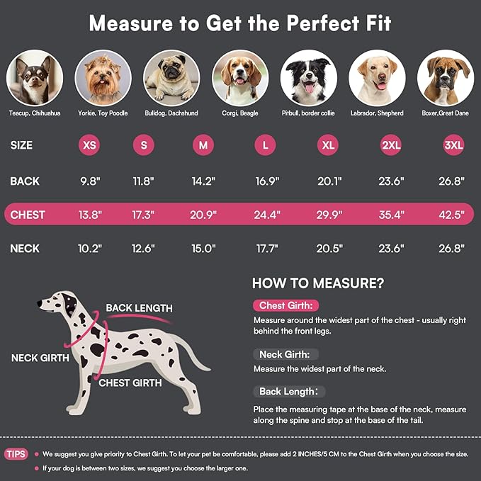 Queenmore Dog Jackets for Large Dogs,Dog Coat with Harness Built in,Waterproof Dogs Coats with Zipper On Back,Warm Fleece Lining Cold Weather Pet Coats with Furry Collar for Labrador,Rosered,XL