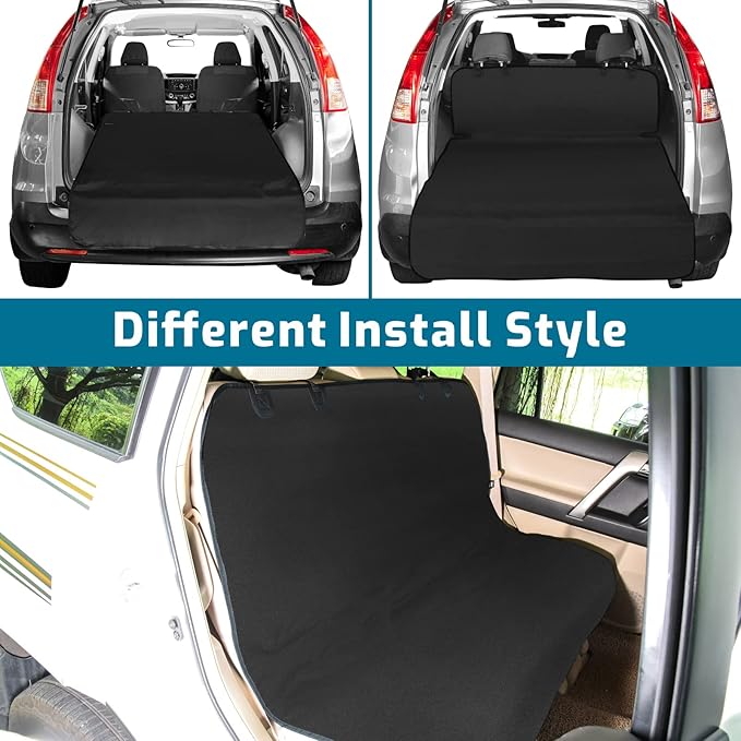 Veckle Cargo Liner, Cargo Liner for Dog, Large Size Pet Cargo Cover Trunk Mat Waterproof Scratchproof Dog Seat Cover for SUVs Sedans Vans, Black