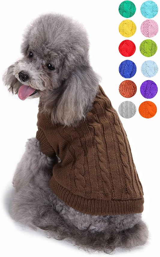 Dog Sweater, Warm Dog Sweaters for Small Dogs Medium Large Dogs, Cute Winter Classic Turtleneck Pet Sweater Cat Sweater Dog Clothes Coat Dog Christmas Sweaters for Girls Boys Dog Puppy Cat