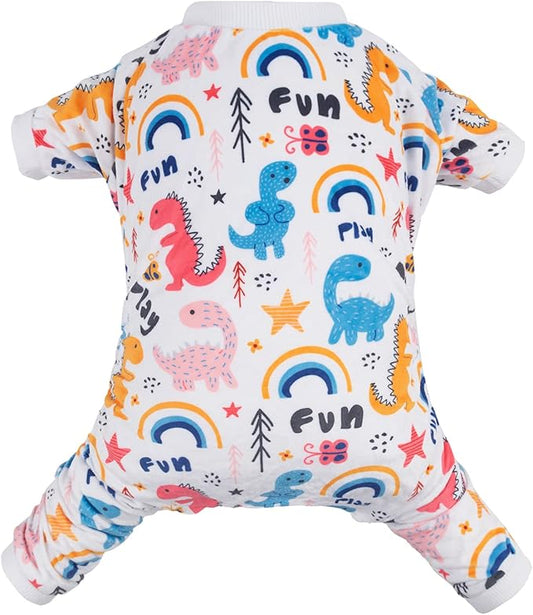 CuteBone Small Dogs Outfit Soft Puppy Onesies Pjs Dog Pajamas Pet Coat Cat Apparel Comfy Doggie Jumpsuit Bodysuit for All Seasons P159S