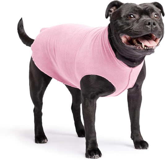 Goldpaw Stretchy Fleece Jacket for Small Dogs - Super Soft, Warm Dog Sweater - Pet Sweater Vest for Fall and Winter - Canine Clothes Made in The USA - Machine Washable - Rose - Size 16