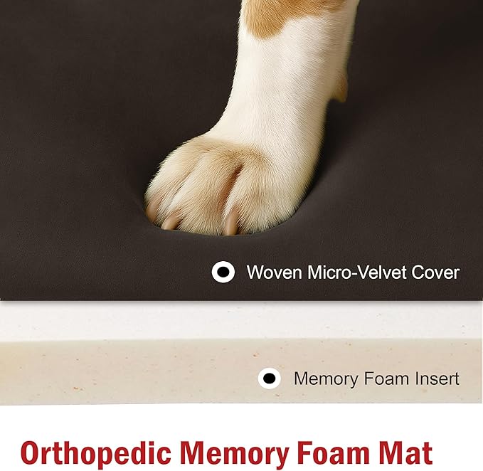 Majestic Pet Orthopedic Memory Foam Dog Crate Mat - Plush Pet Bed Pad for Crates & Kennels | USA Crafted | 24"x18" Villa Storm