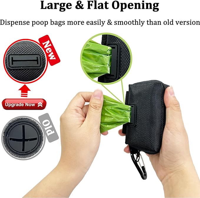 Dog Poop Bag Holder for Leash, 2 in 1 Dog Waste Bag Dispenser & Holder, Plus 15 Poop Bags