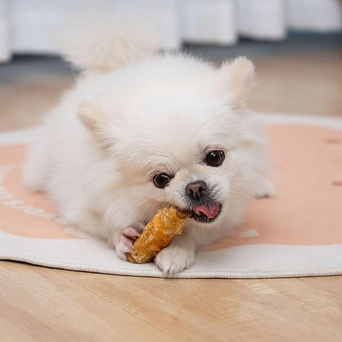 MON2SUN Rawhide Free Dog Treats, 3 Inch Chicken Wrapped Rolls, Low Fat and Training Snacks, Peanut Butter Flavor Chews for Small Dogs, 21.16oz (16 Count - Pack of 1)