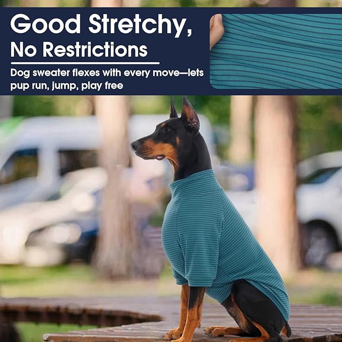 IECOii 2 Pack XL Dog Fleece Sweater for Medium Dogs, Warm Dog Turtleneck with Stretch for Beagle, Cozy Fall Winter Pullover Dogs Sweatshirt with Sleeve, Indoor & Outdoor Sweaters for Walking, XL