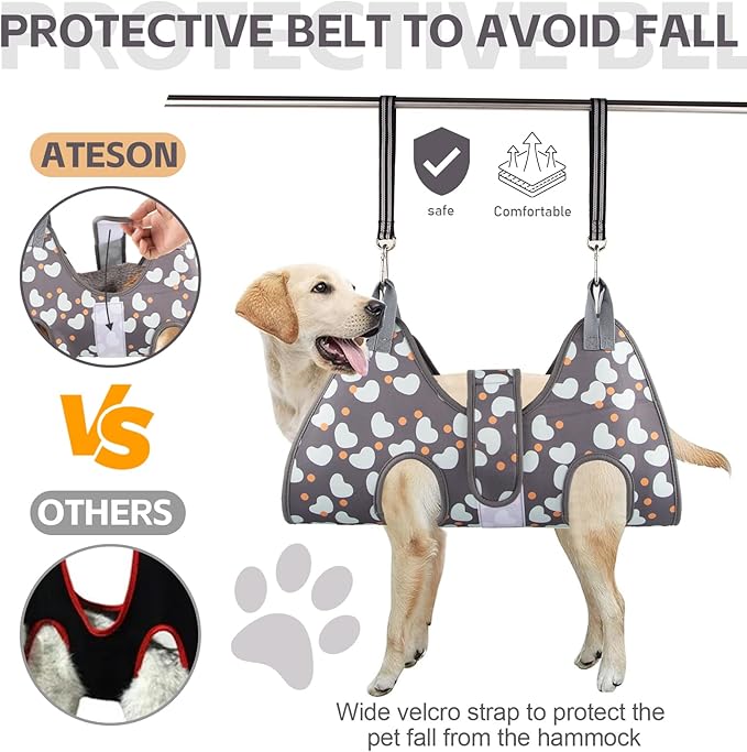 Dog Grooming Hammock for XXL Large Dogs with Nail Clippers/Nail Trimmers, Dog Grooming Harness for Nail Trimming, Pet Grooming Sling Helper