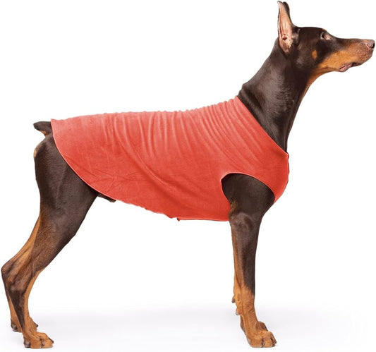 Goldpaw Stretchy Fleece Jacket for Small Dogs - Super Soft, Warm Dog Sweater - Pet Sweater Vest for Fall and Winter - Canine Clothes Made in The USA - Machine Washable - Paprika - Size 24