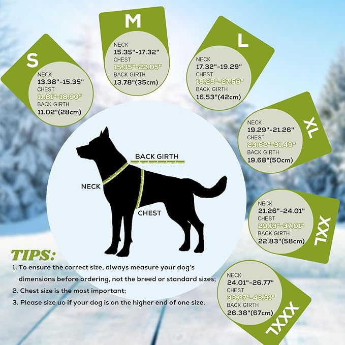 EMUST Dog Cold Weather Coats, Fleece Lining Small/Medium/Large Dog Jacket for Winter, Warm Waterproof Pet Winter Clothes for Large Dogs, Green, XL