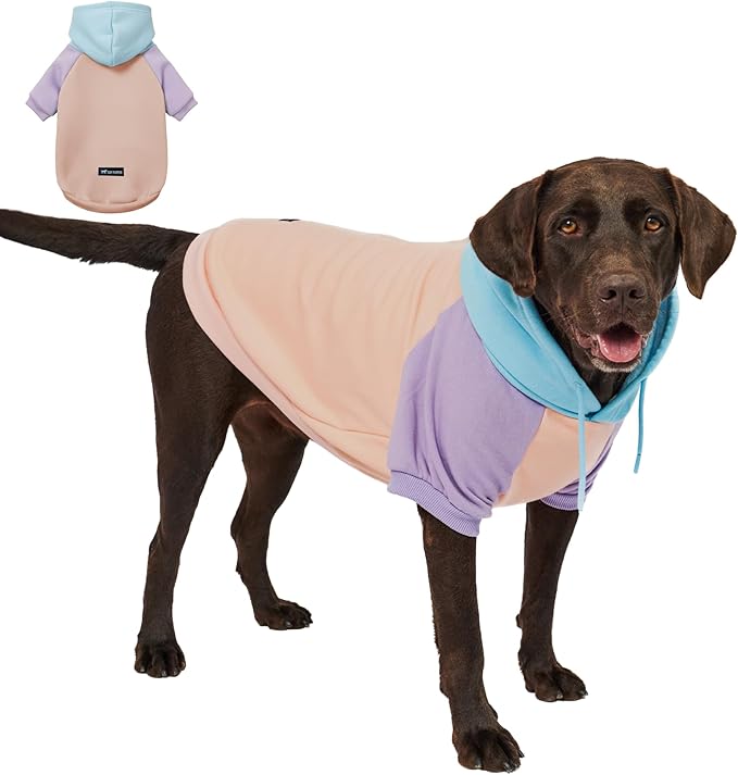 Tuff Pupper Dog Hoodie | Premium Quality 100% Organic Cotton | Ultra Soft Interior for Superior Comfort | Elastic Cuffs & Drawstring for Warmth | Stretch Fit Suitable for All Breeds (Pastel, 3XL)
