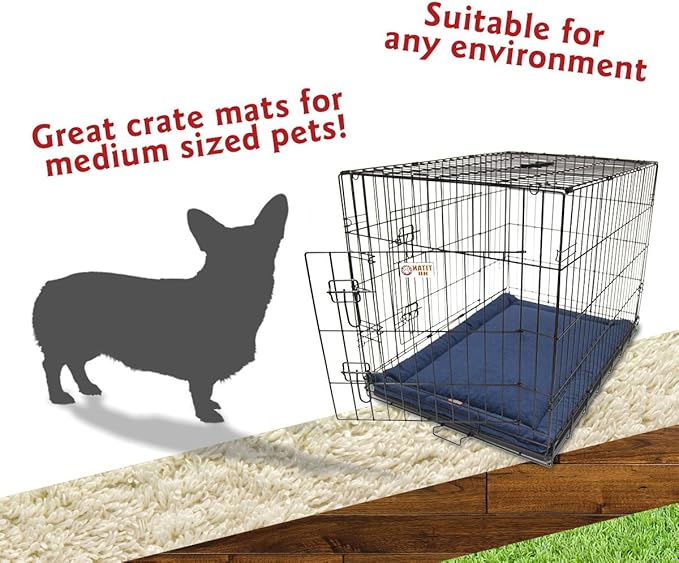Majestic Pet Orthopedic Memory Foam Dog Crate Mat - Plush Pet Bed Pad for Crates & Kennels | USA Crafted | 36"x23" Villa Navy