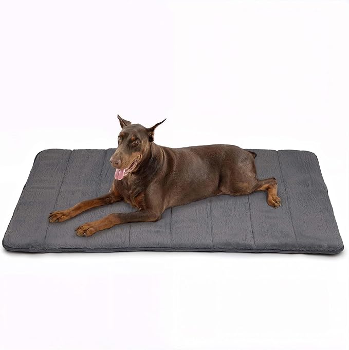 Dog Crate Pad for XX Large Dogs - 47x29 Orthopedic Dog Bed with Memory Foam, Washable Water-Resistant Soft Pet Mat with Non-Slip Bottom, Grey