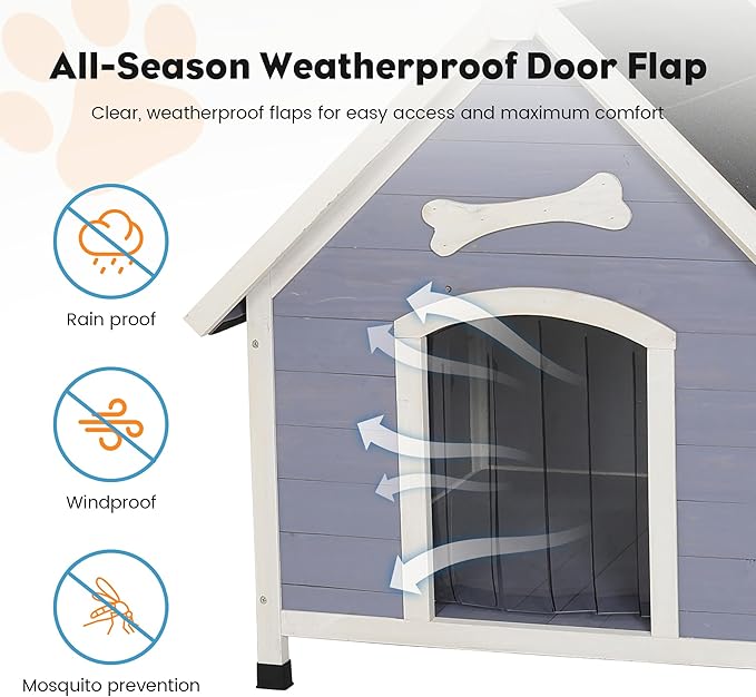 Solid Wood Dog House Comfortable Outdoor Shelter for Medium-Sized and Smaller Dog Sturdy, Durable and Easy to Clean,Can DIY,33.5’’D×30.7’’W×32.3’’H