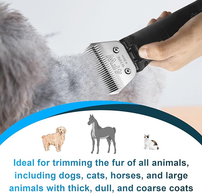 7FW Dog Grooming Wide Blade,Detachable Pet Dog Grooming Blades,Compatible with Andis,Oster A5,Wahl km10 Clippers.Cutting Length 1/8 in(3.2mm)
