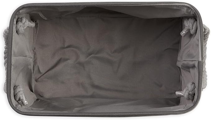 Bone Dry Pet Storage Collection Striped Paw Patch Bin, Small Rectangle, Gray