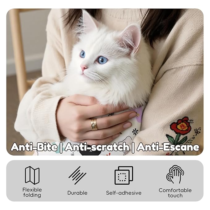 27.6"Cat Grooming Wrap (for nail trimming and veterinary care) - Large-Scale Anti-Escape Cat Containment Device- Multifunctional pet grooming essential, (C2 Suitable for 15 lbs)