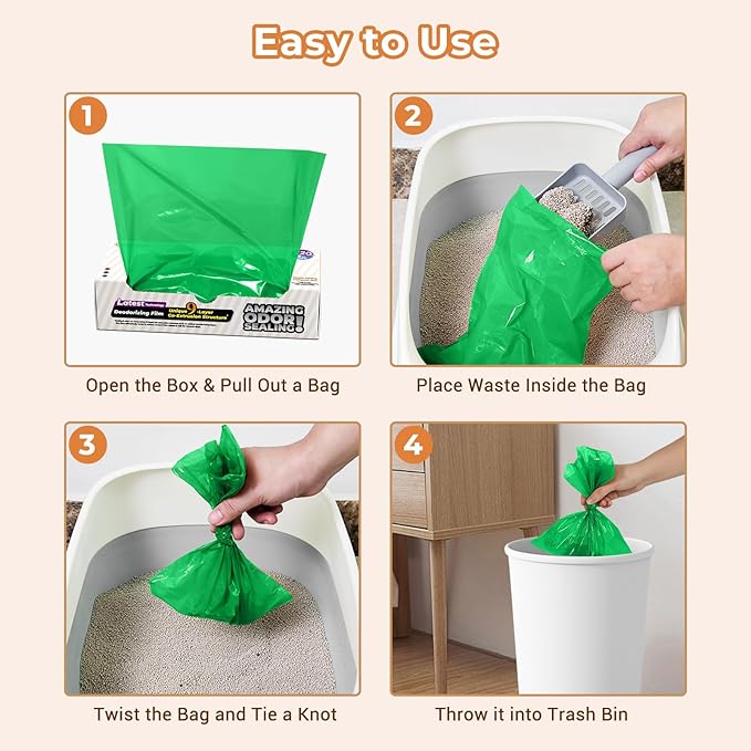Odor-Sealing Dog Poop Bags L, 90 Count | Unscented & Durable Disposable Waste Bags for Pet Waste, Home & Travel Use (Green)